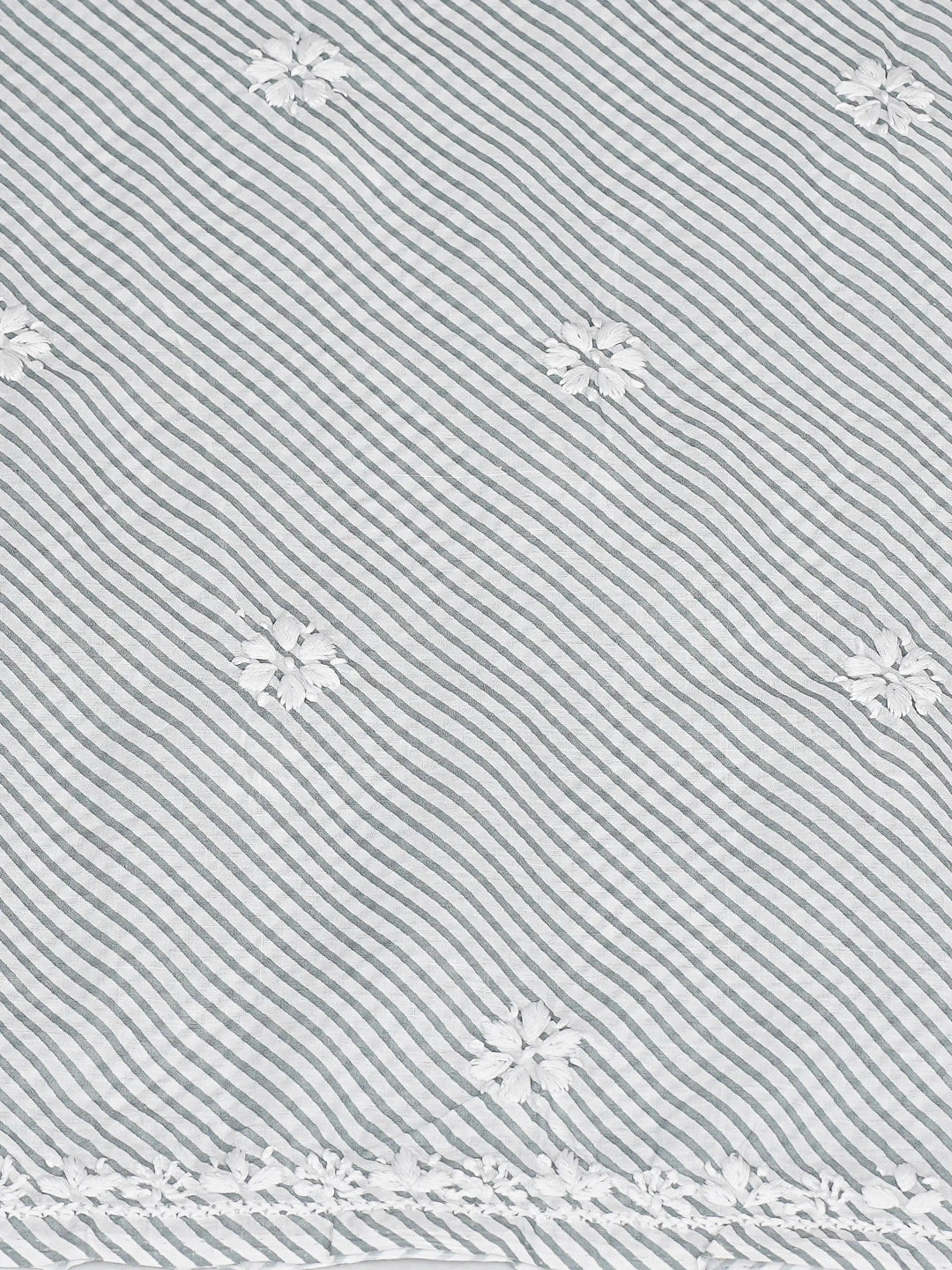 Ada Hand Embroidered Grey Cotton Lucknowi Chikankari Unstitched Kurta Piece 01A893330