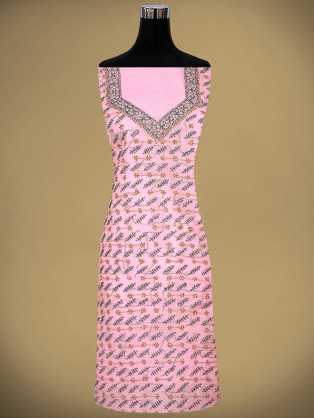Ada Hand Embroidered Pink Cotton Lucknowi Chikankari Unstitched Suit Piece 01A893879