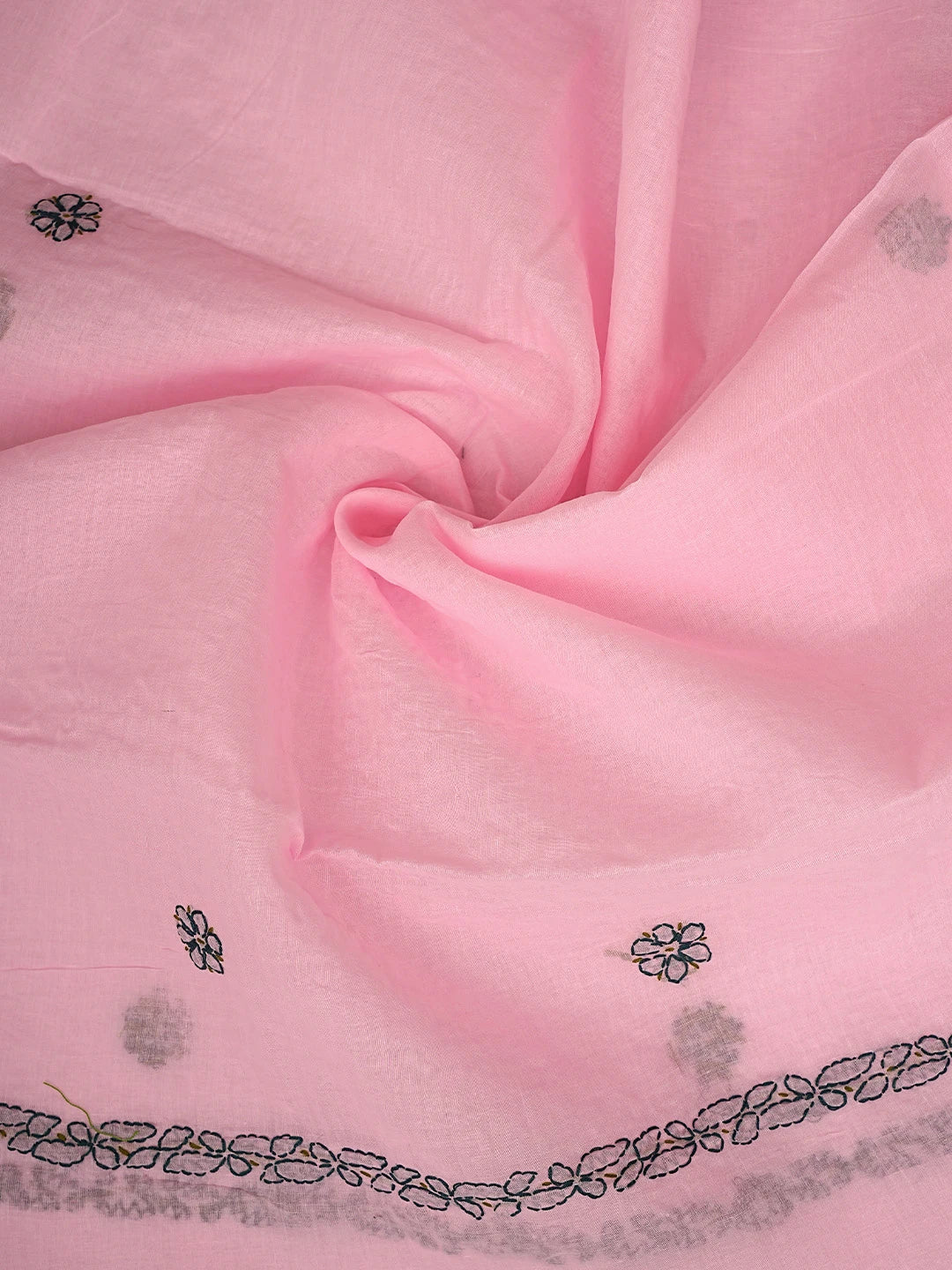 Ada Hand Embroidered Pink Cotton Lucknowi Chikankari Unstitched Suit Piece 01A893879