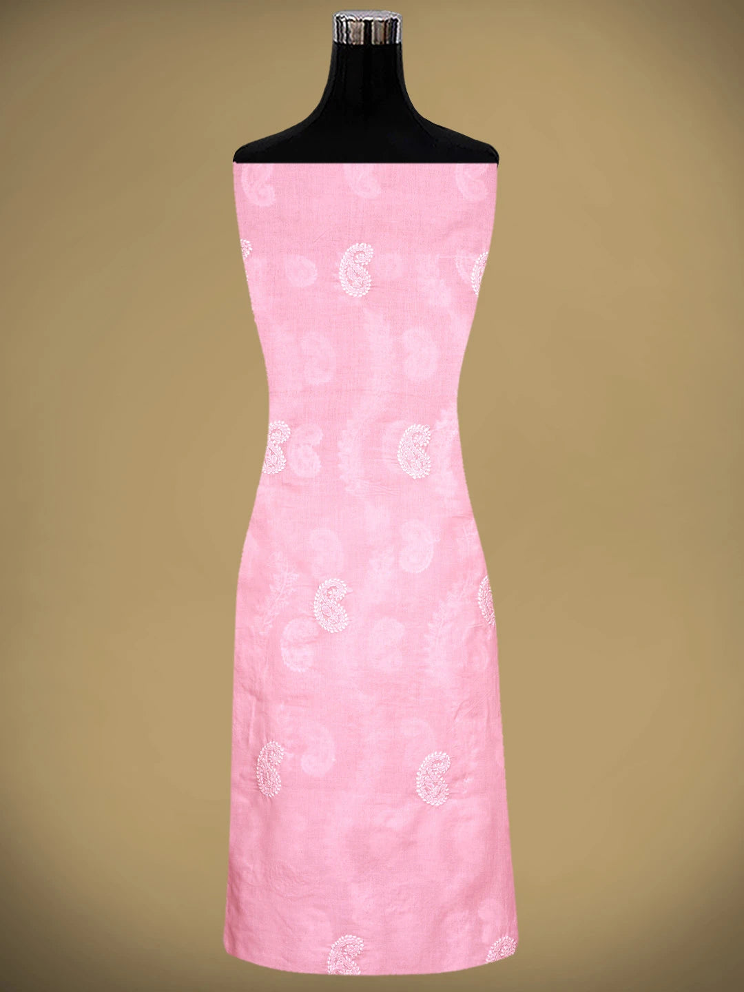 Ada Hand Embroidered Pink Cotton Lucknowi Chikankari Unstitched Suit Piece 01A861431