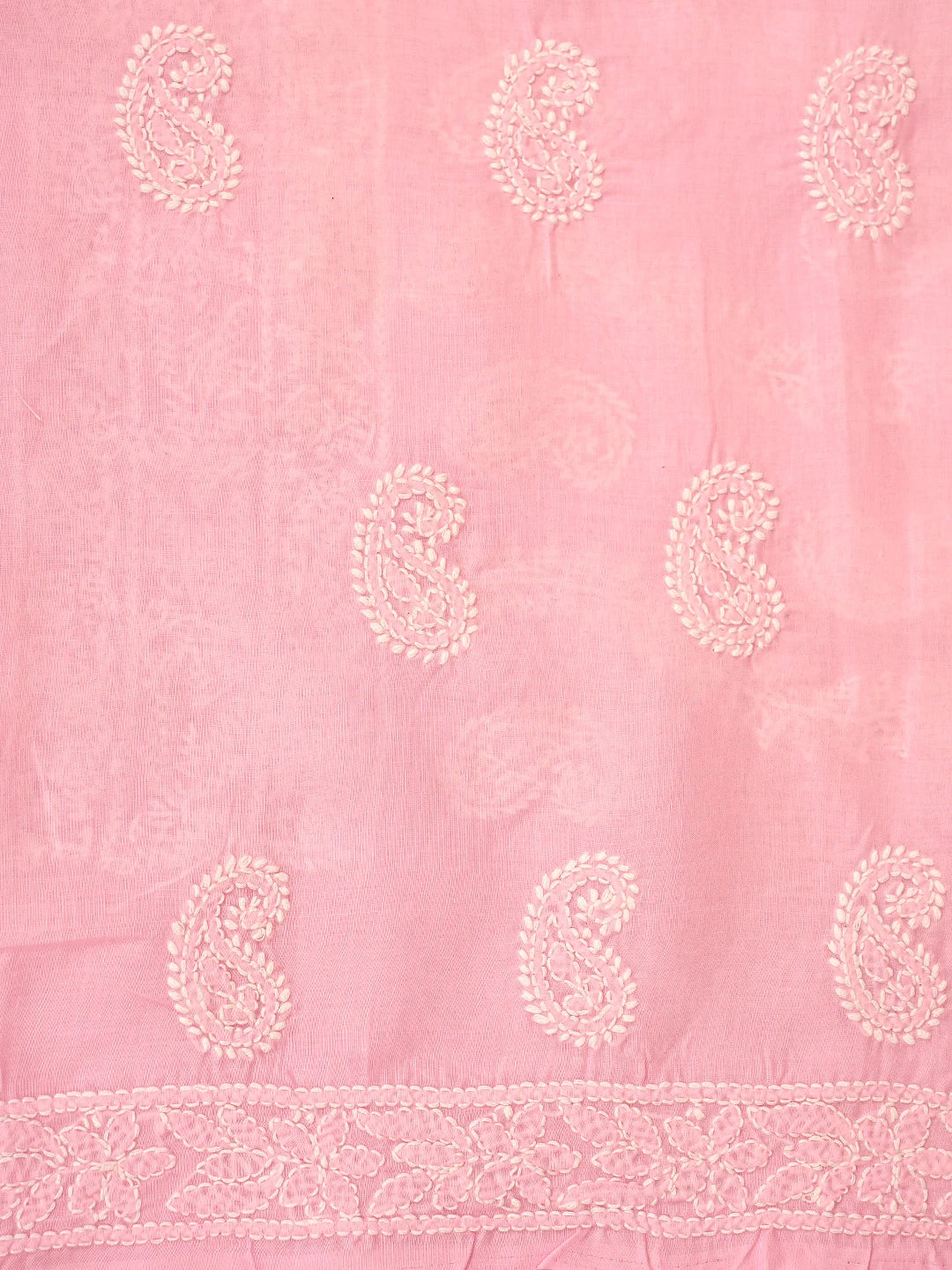 Ada Hand Embroidered Pink Cotton Lucknowi Chikankari Unstitched Suit Piece 01A861431