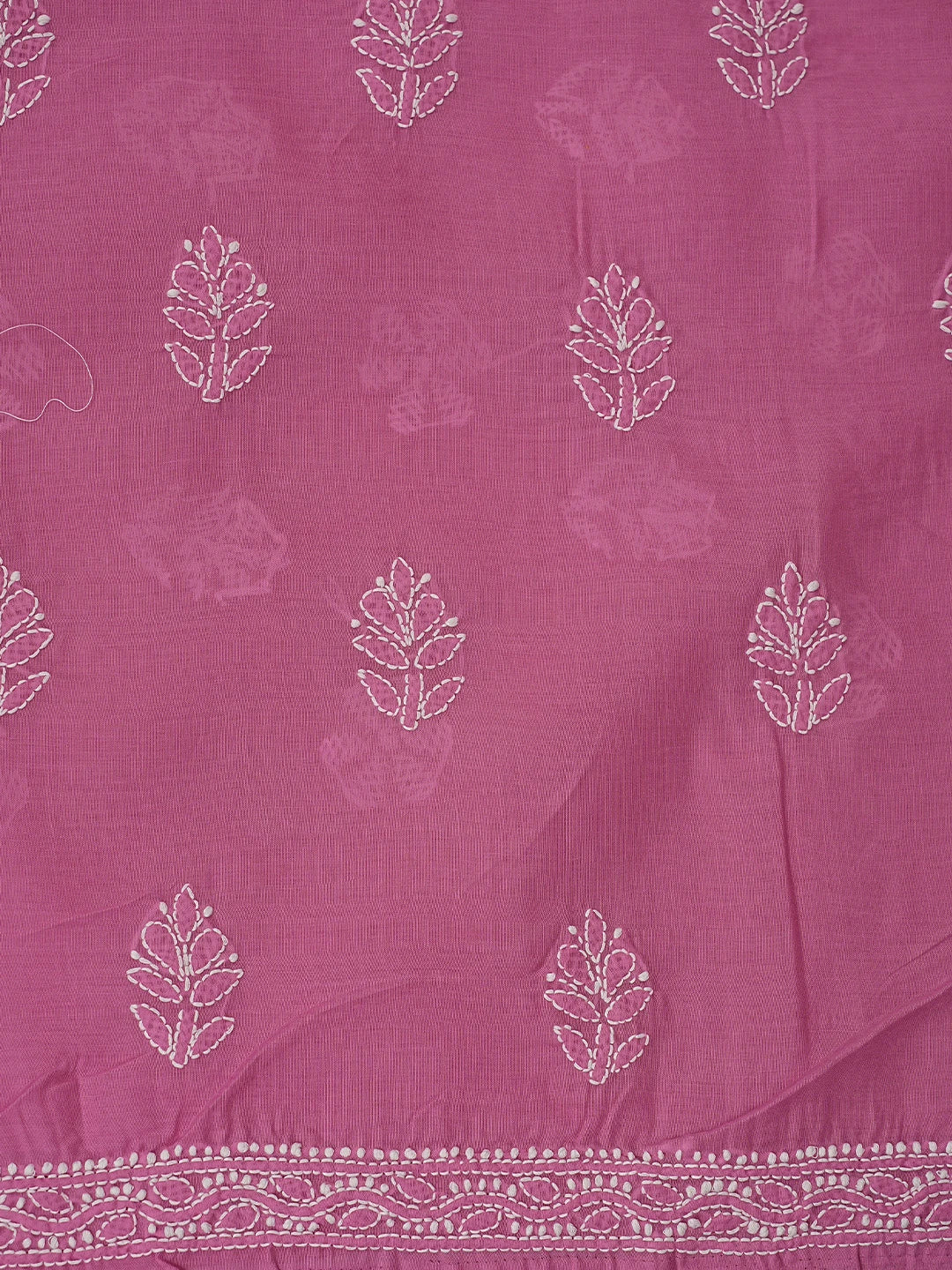 Ada Hand Embroidered Onion Pink Cotton Lucknowi Chikankari Unstitched Suit Piece 01A870946