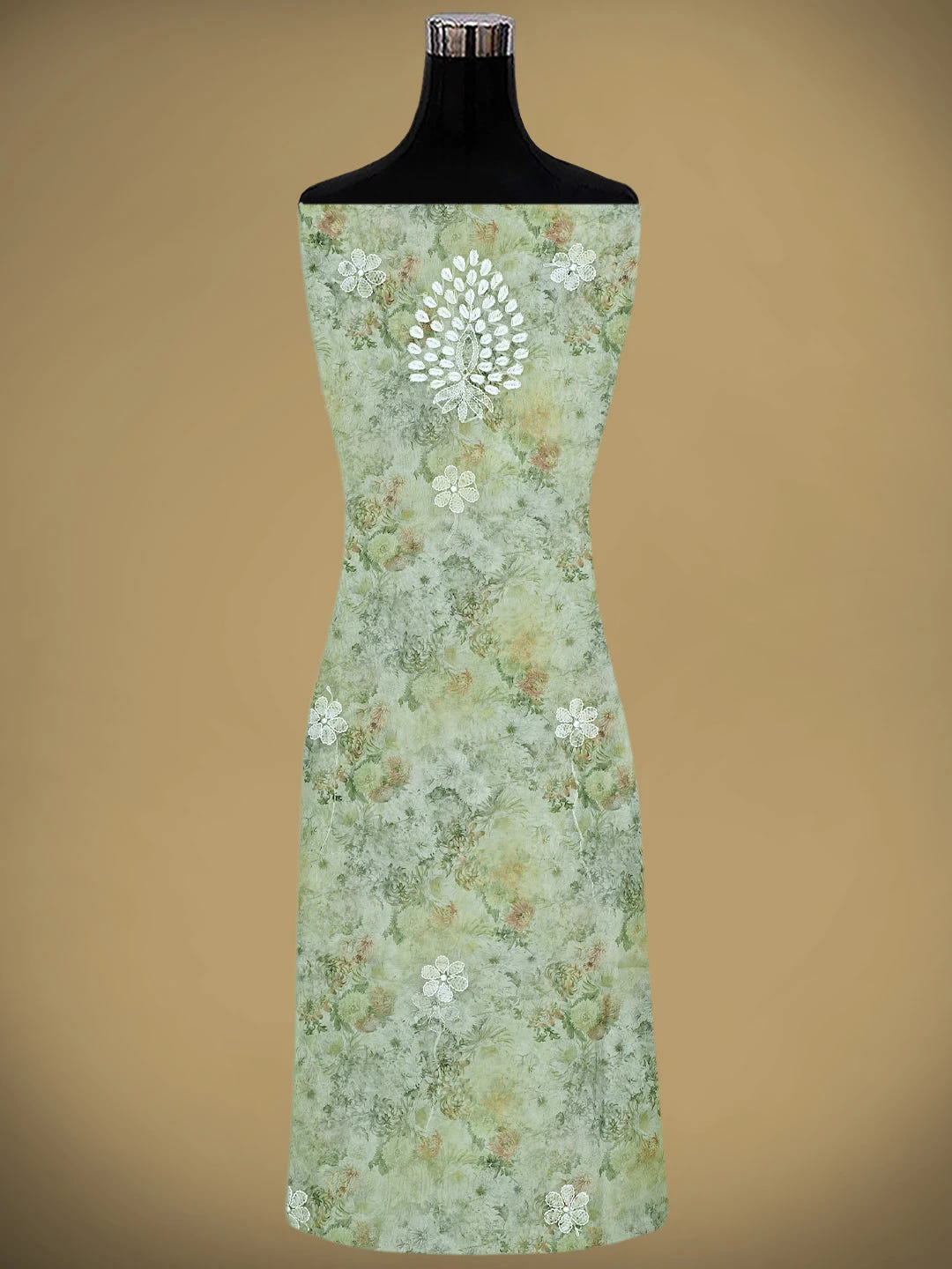 Ada Hand Embroidered Floral Printed Grey Organza Lucknowi Chikankari Unstitched Kurta Dupatta Set 01A876512