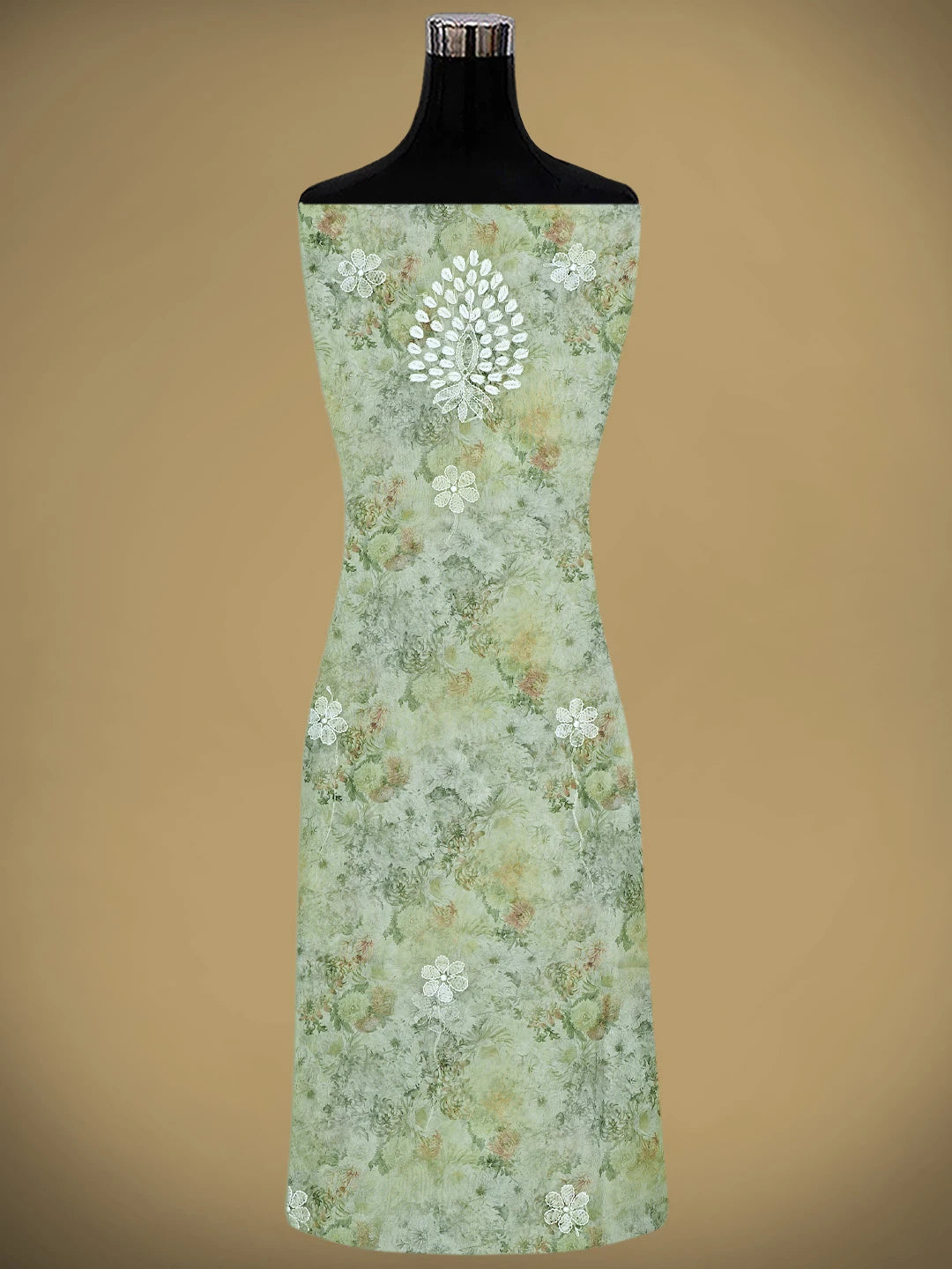 Ada Hand Embroidered Floral Printed Grey Organza Lucknowi Chikankari Unstitched Kurta Dupatta Set 01A876512