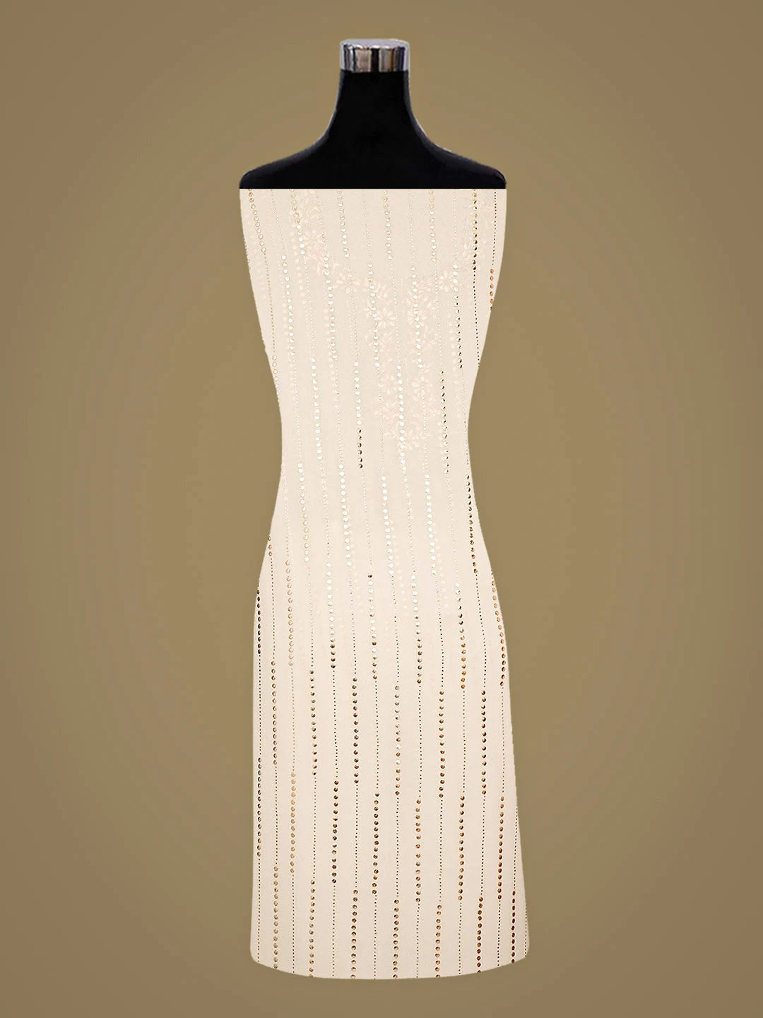Ada Hand Embroidered Off White Pure Georgette Lucknowi Chikankari Unstitched Suit Piece With Muqaish Work A507974