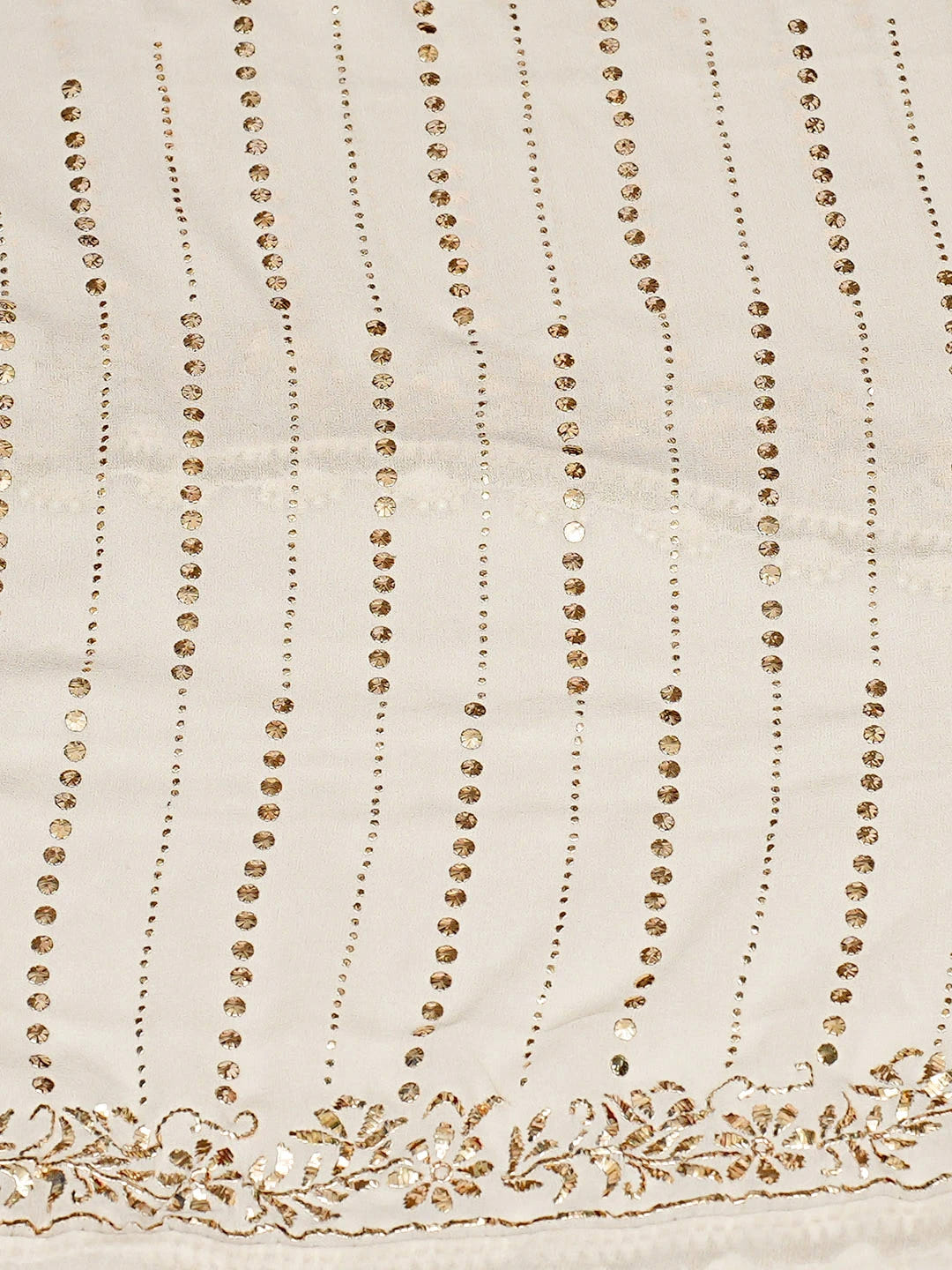 Ada Hand Embroidered Off White Pure Georgette Lucknowi Chikankari Unstitched Suit Piece With Muqaish Work A507974
