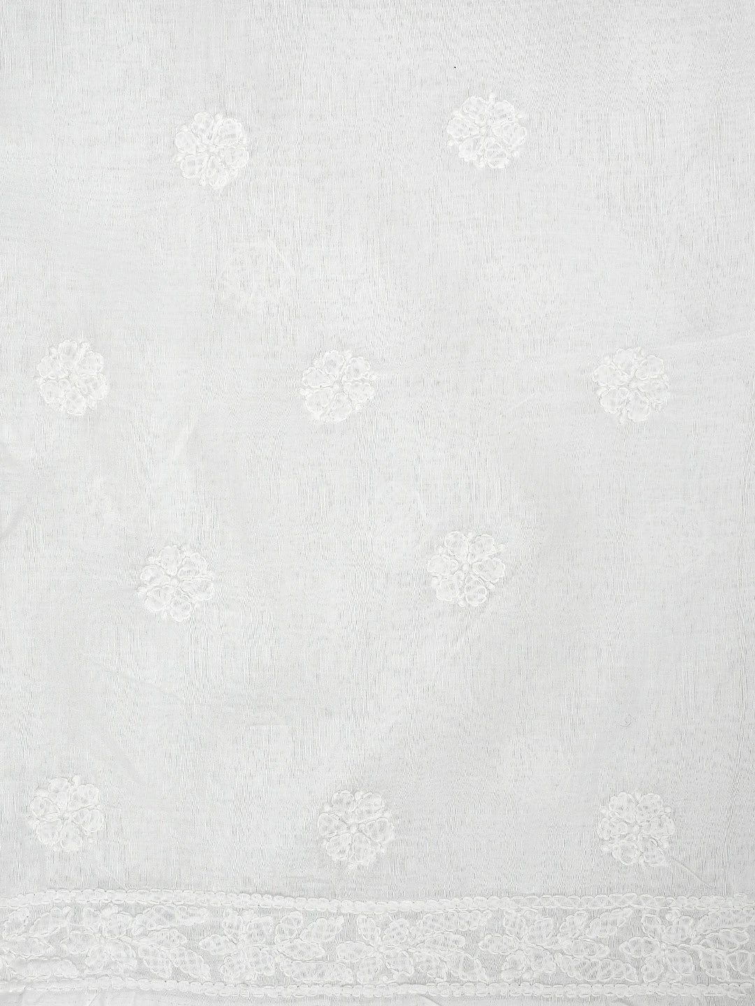 Ada Hand Embroidered White Cotton Lucknowi Chikankari Unstitched Suit Piece with Chiffon Dupatta 01A881448