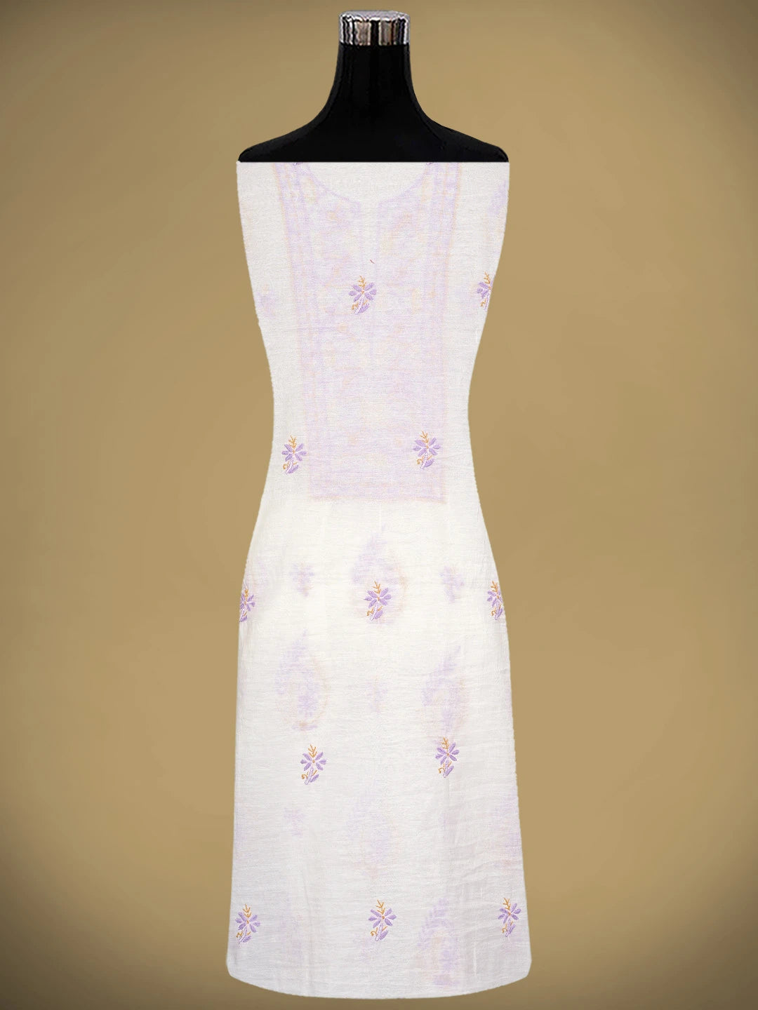 Ada Hand Embroidered White Cornsilk Chanderi Lucknowi Chikankari Kurta Dupatta Set 01A895963