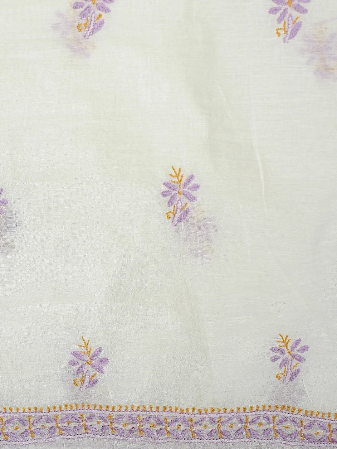 Ada Hand Embroidered White Cornsilk Chanderi Lucknowi Chikankari Kurta Dupatta Set 01A895963