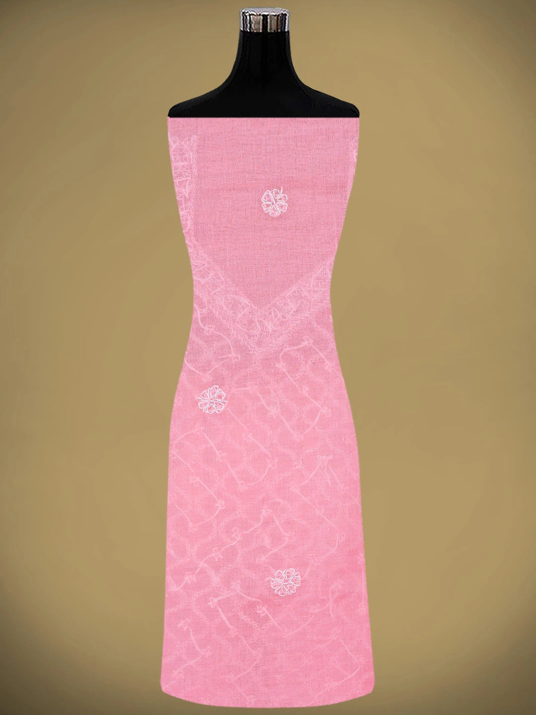 Ada Hand Embroidered Pink Cotton Lucknowi Chikankari Unstitched Suit Piece 01A882285