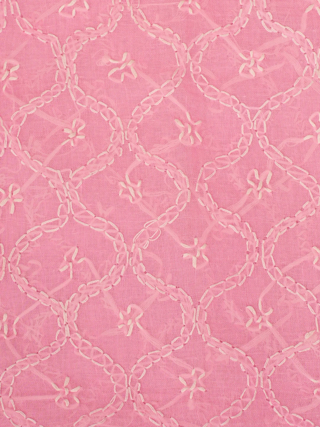 Ada Hand Embroidered Pink Cotton Lucknowi Chikankari Unstitched Suit Piece 01A882285