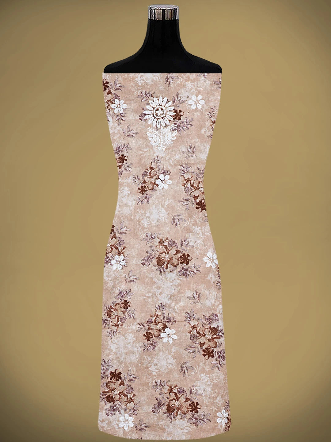 Ada Hand Embroidered Floral Printed Dusty Peach Cotton Lucknowi Chikankari Kurta Dupatta Set 01A898195