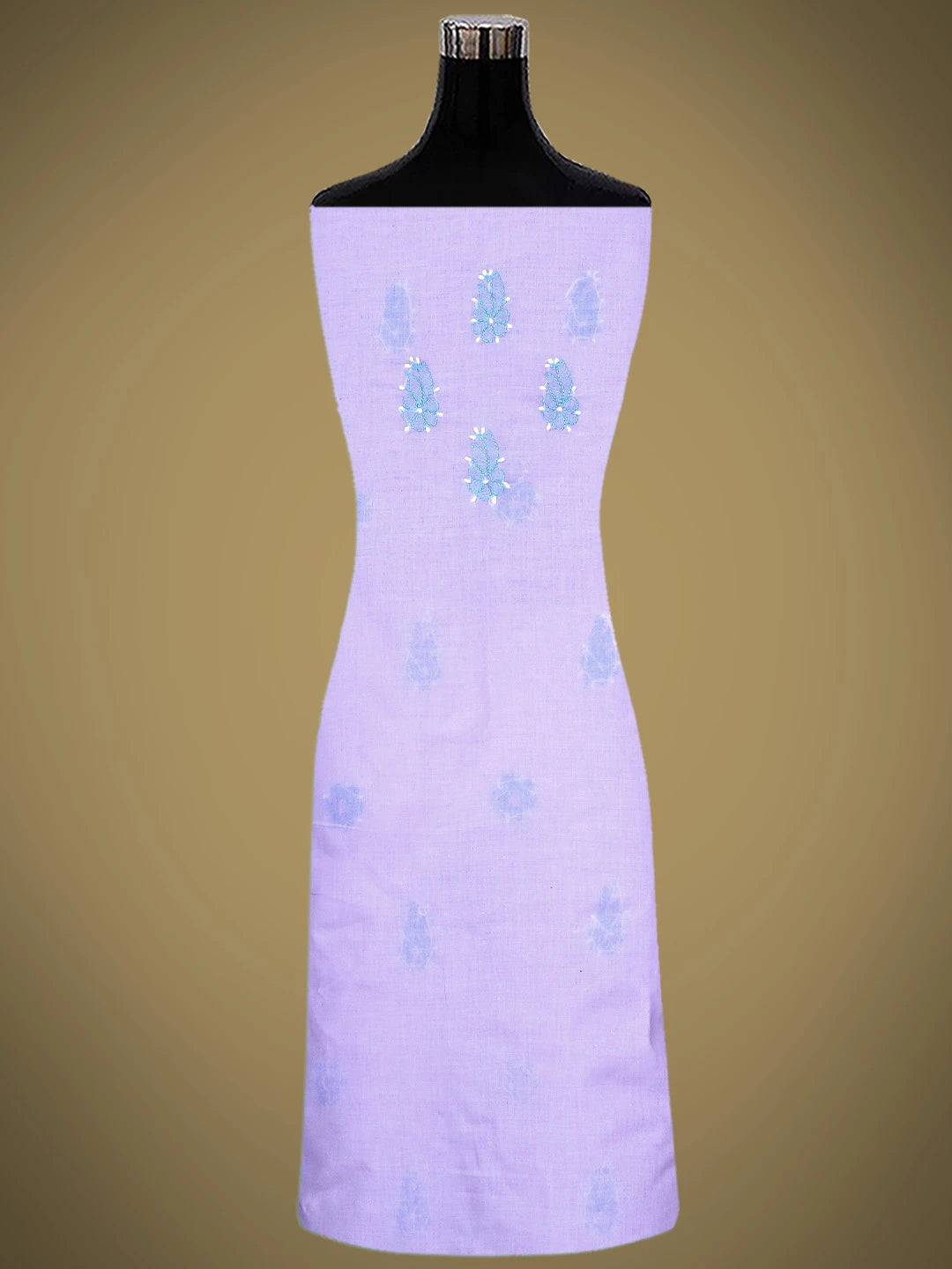 Ada Hand Embroidered Mauve Cotton Lucknowi Chikankari Unstitched Suit Piece with Chiffon Dupatta 01A886978