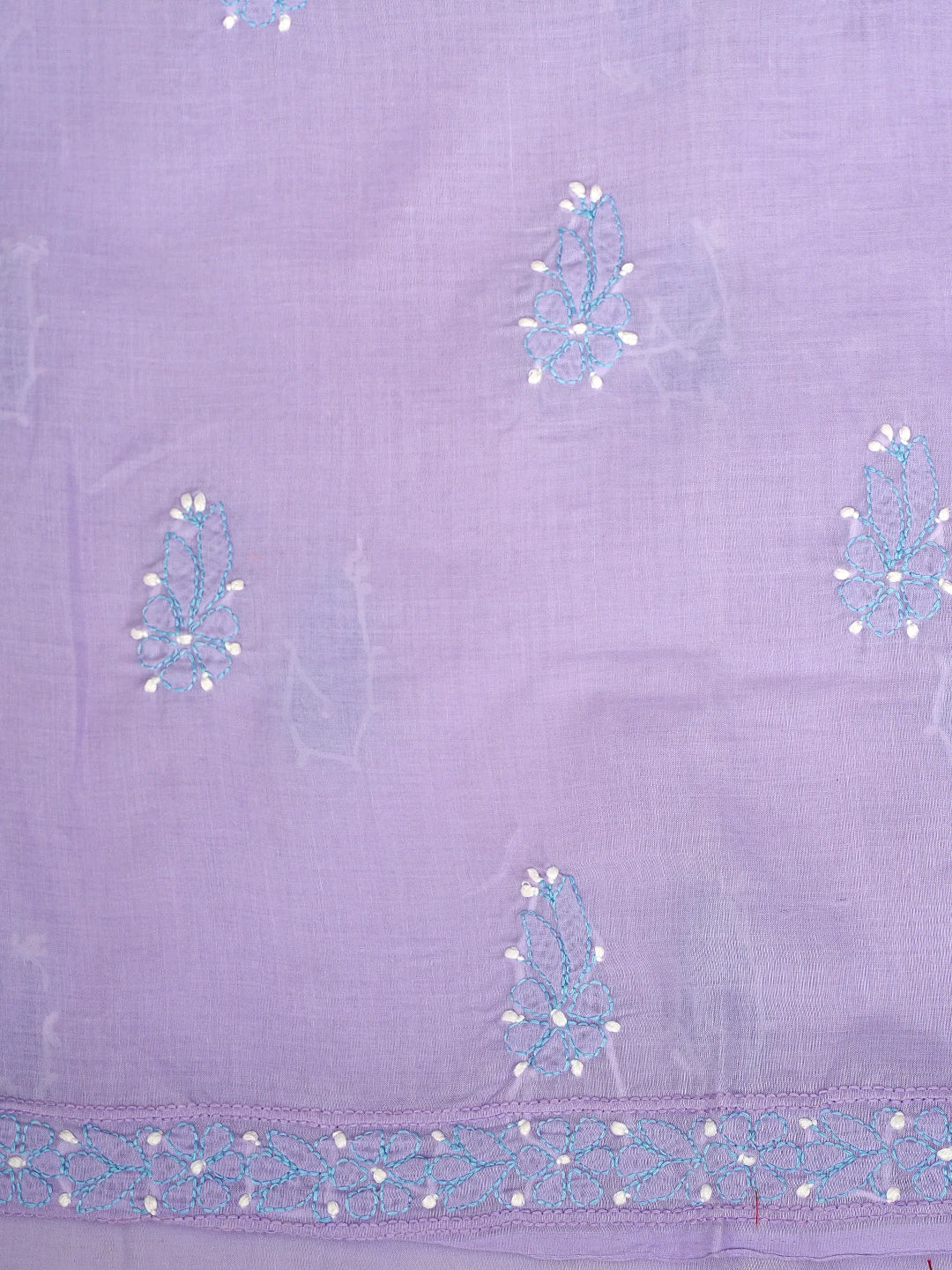 Ada Hand Embroidered Mauve Cotton Lucknowi Chikankari Unstitched Suit Piece with Chiffon Dupatta 01A886978