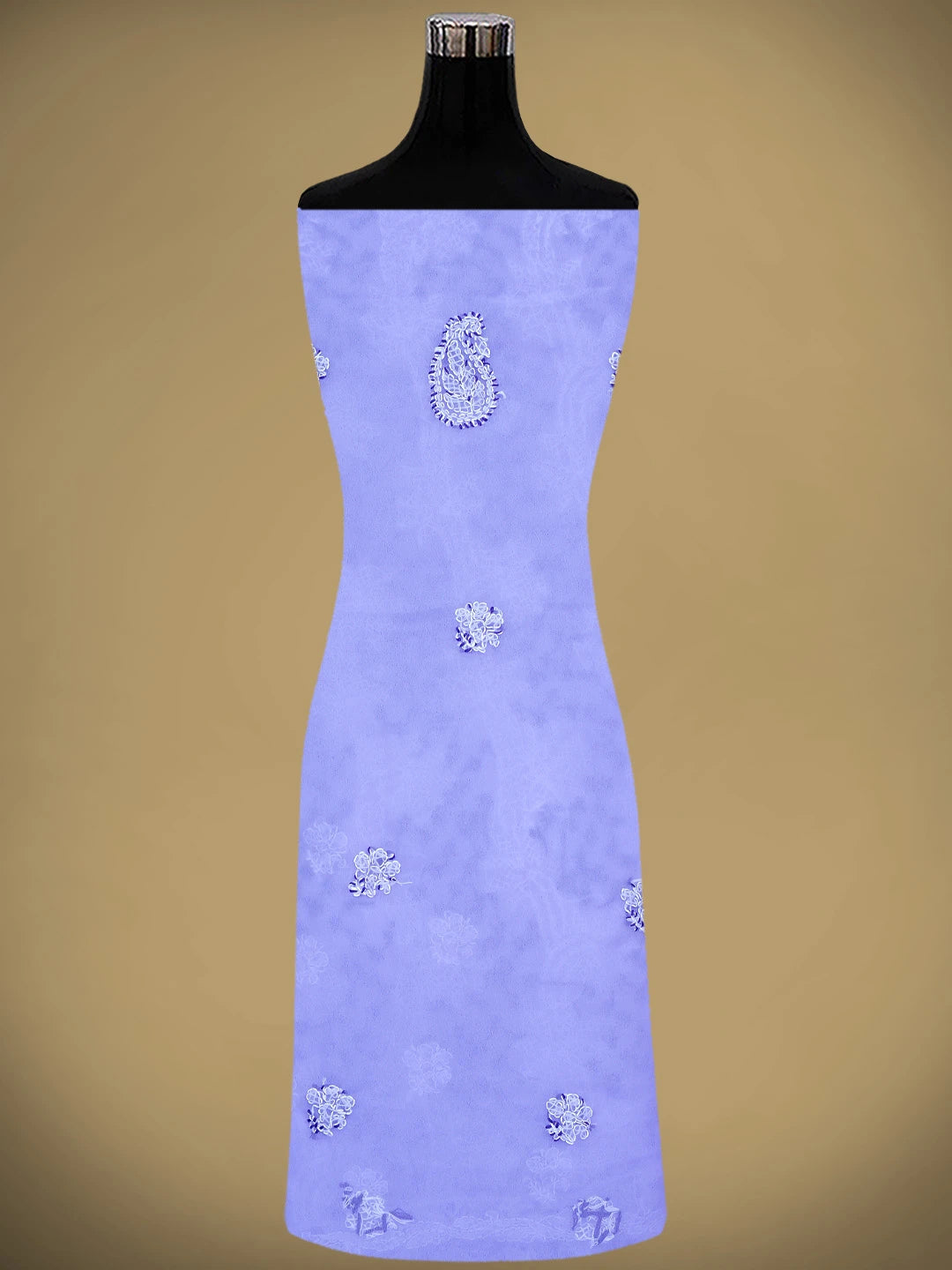 Ada Hand Embroidered Lavender Georgette Lucknowi Chikankari Unstitched Suit Piece 01A872264