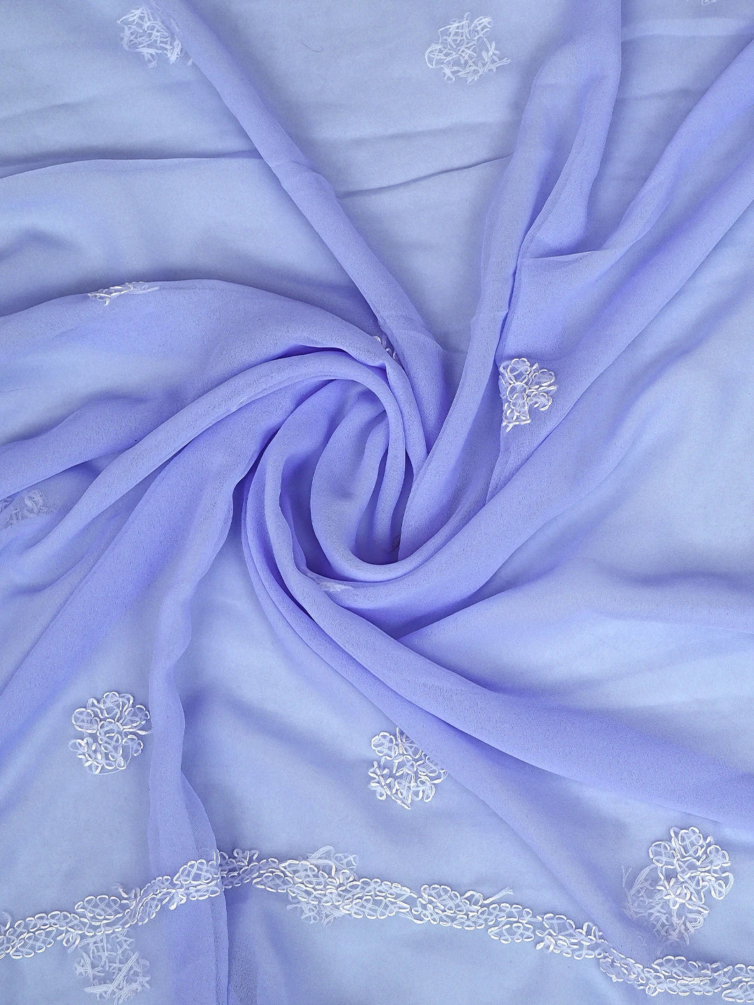 Ada Hand Embroidered Lavender Georgette Lucknowi Chikankari Unstitched Suit Piece 01A872264