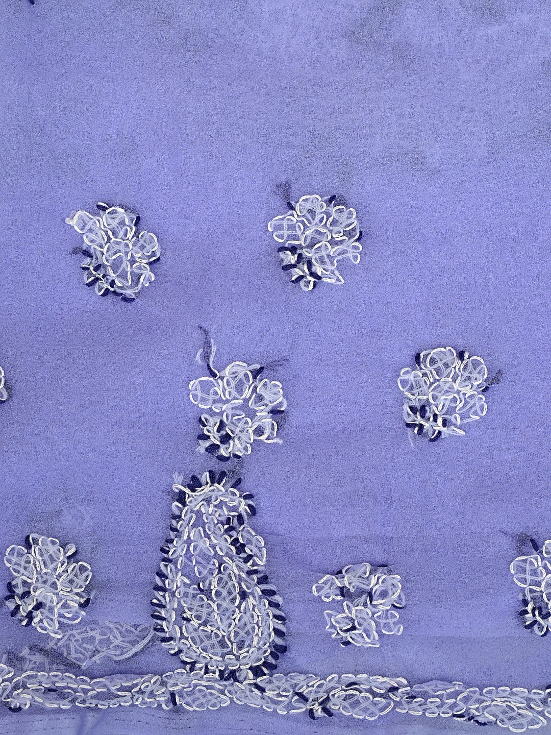 Ada Hand Embroidered Lavender Georgette Lucknowi Chikankari Unstitched Suit Piece 01A872264