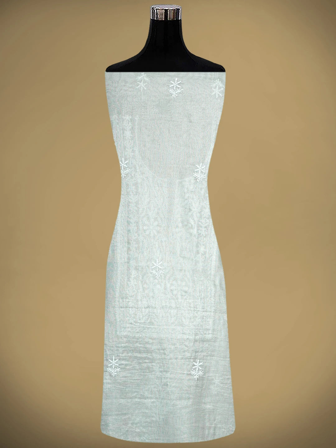 Ada Hand Embroidered Grey Tissue Lucknowi Chikankari Unstitched Kurta Dupatta Set 01A901640
