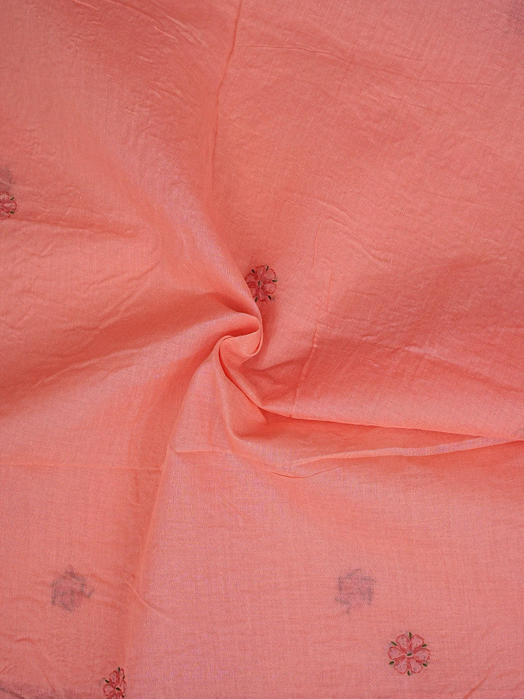 Ada Hand Embroidered Carrot Pink Cotton Lucknowi Chikankari Unstitched Suit Piece 01A893874