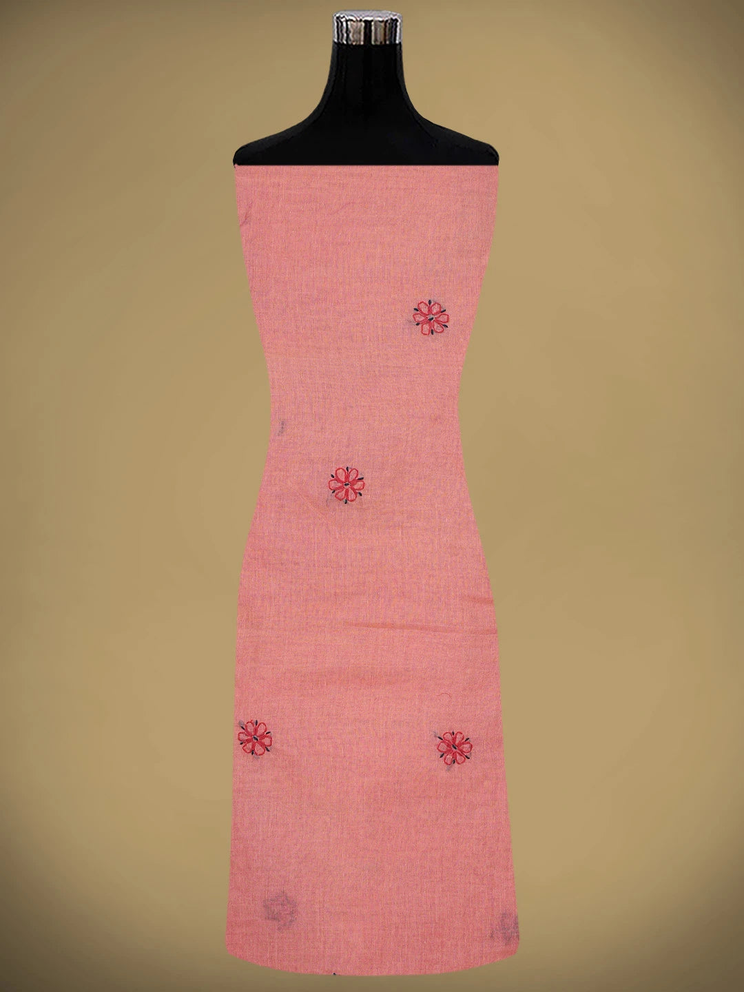 Ada Hand Embroidered Carrot Green Cotton Lucknowi Chikankari Unstitched Suit Piece 01A893876