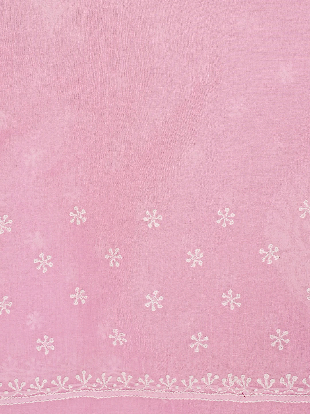 Ada Hand Embroidered Pink Cotton Lucknowi Chikankari Saree and Blouse 01A873420