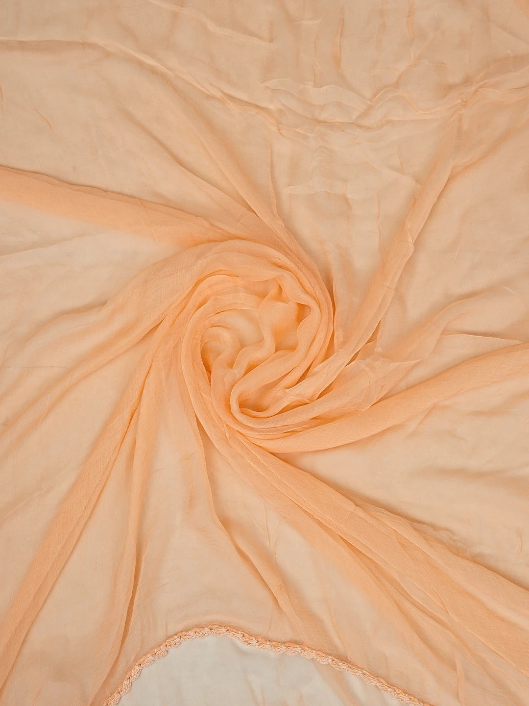 Ada Hand Embroidered Peach Cotton Lucknowi Chikankari Unstitched Suit Piece with Chiffon Dupatta 01A886787