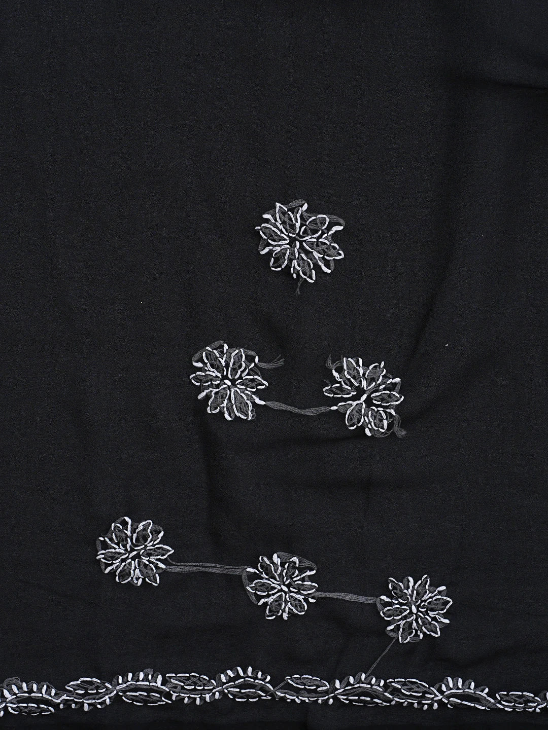 Ada Hand Embroidered Black Georgette Lucknowi Chikankari Saree and Blouse 01A905472