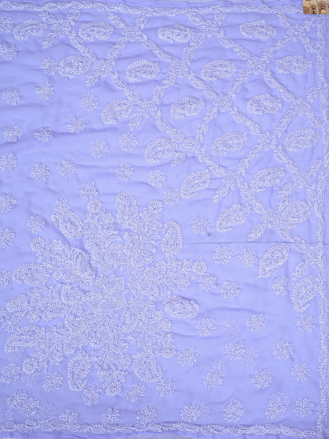 Ada Hand Embroidered Mauve Georgette Lucknowi Chikankari Saree and Blouse 01A905449