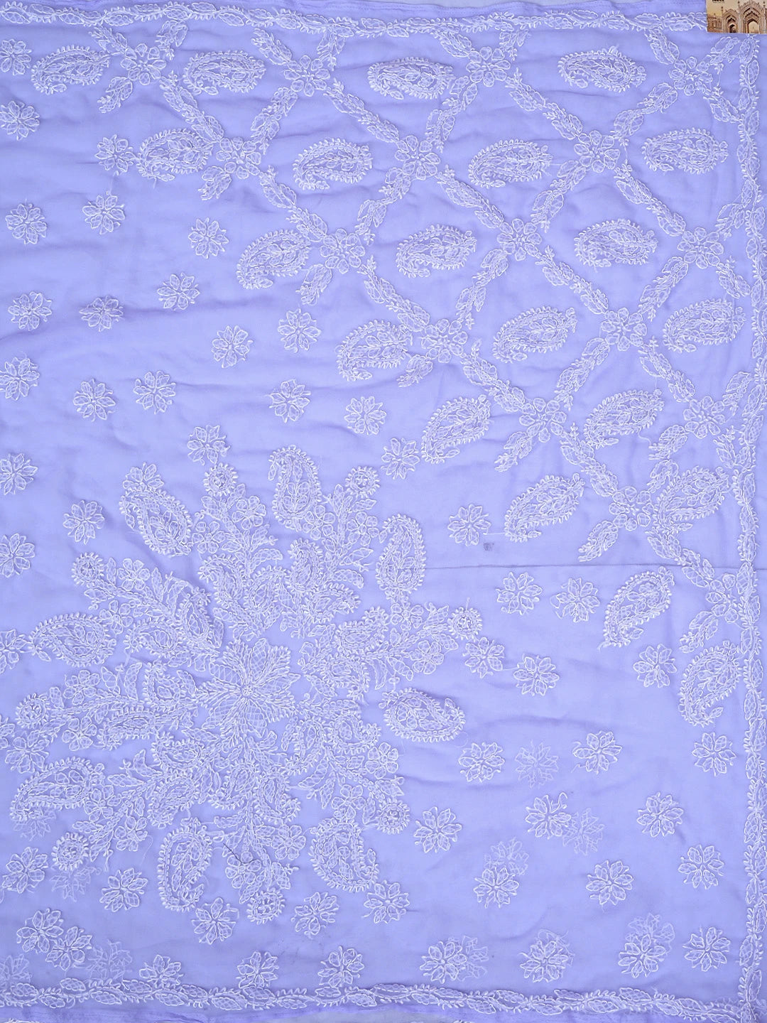 Ada Hand Embroidered Mauve Georgette Lucknowi Chikankari Saree and Blouse 01A905449