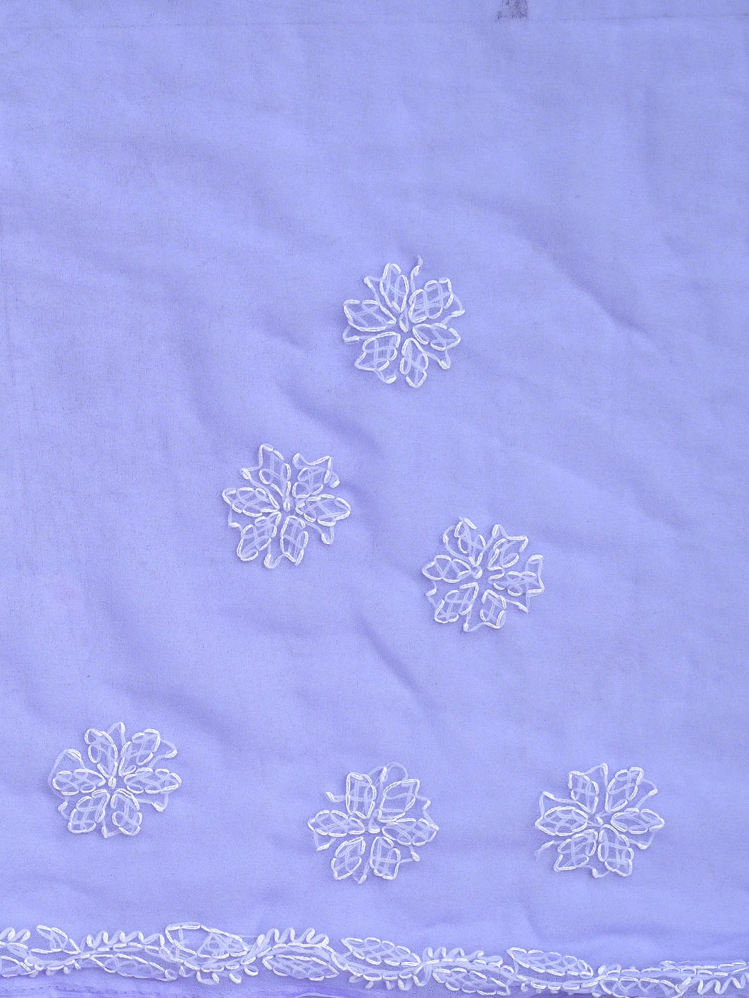 Ada Hand Embroidered Mauve Georgette Lucknowi Chikankari Saree and Blouse 01A905449