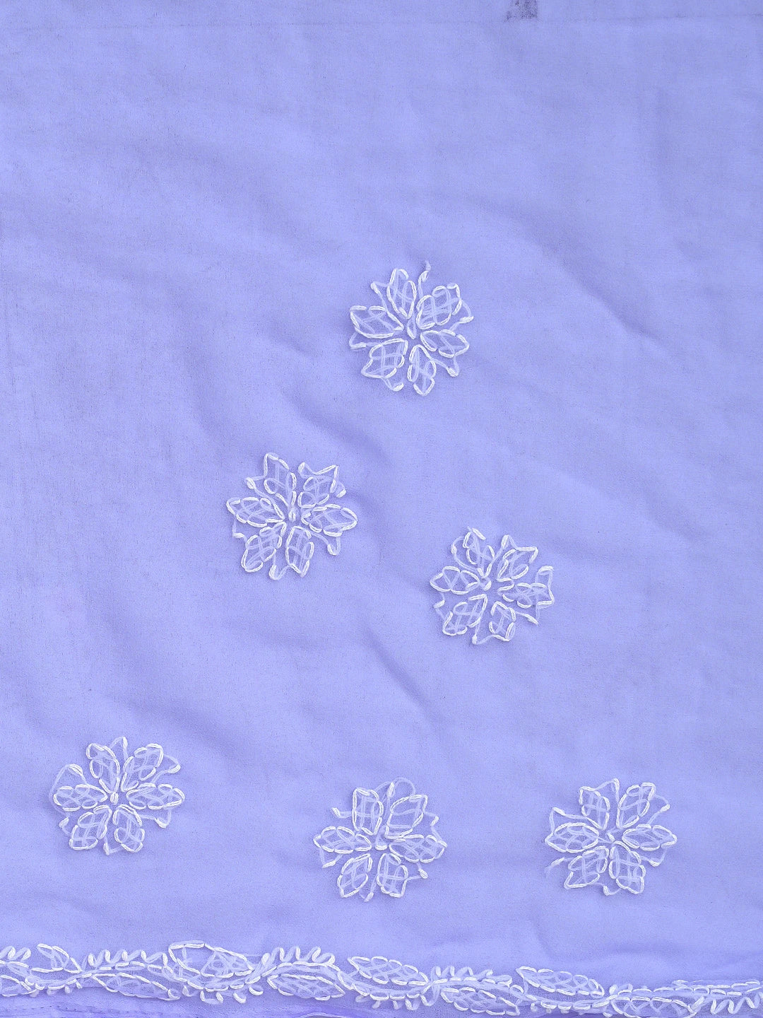 Ada Hand Embroidered Mauve Georgette Lucknowi Chikankari Saree and Blouse 01A905449