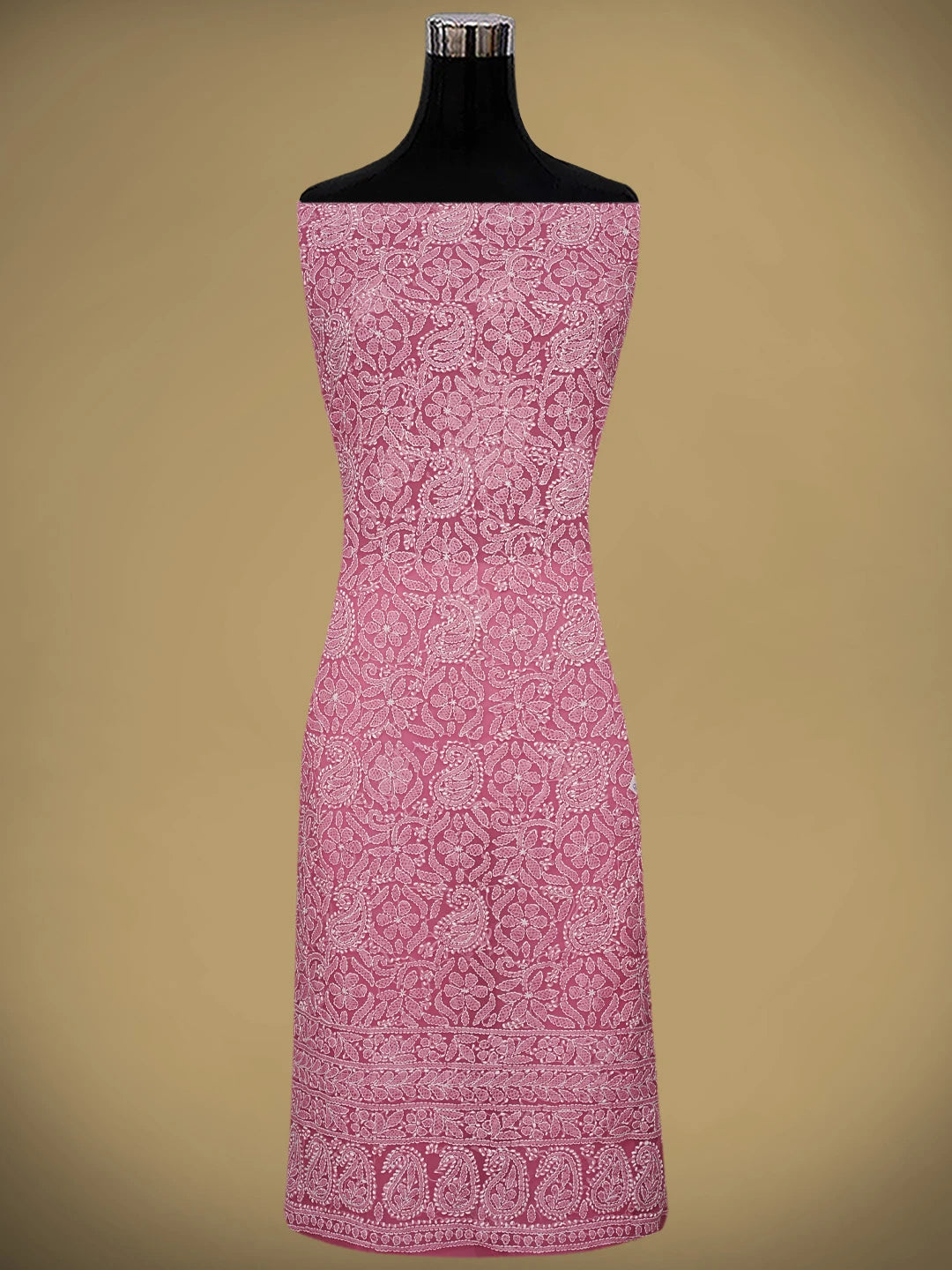Ada Hand Embroidered Magenta Georgette Lucknowi Chikankari Unstitched Suit Piece 01A905881