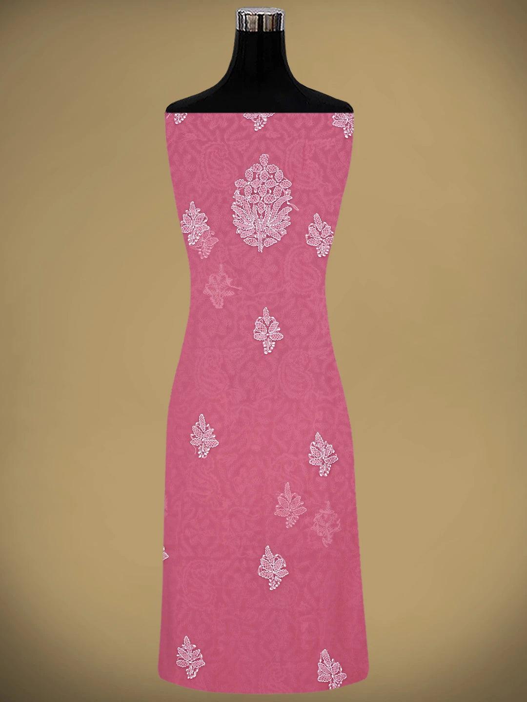 Ada Hand Embroidered Magenta Georgette Lucknowi Chikankari Unstitched Suit Piece 01A905881