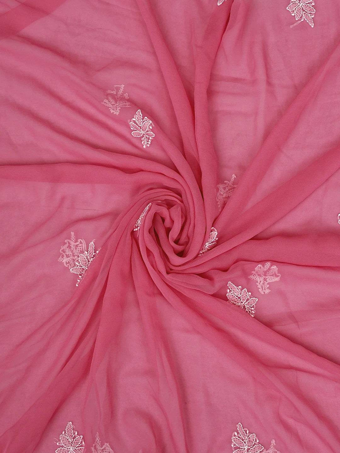 Ada Hand Embroidered Magenta Georgette Lucknowi Chikankari Unstitched Suit Piece 01A905881