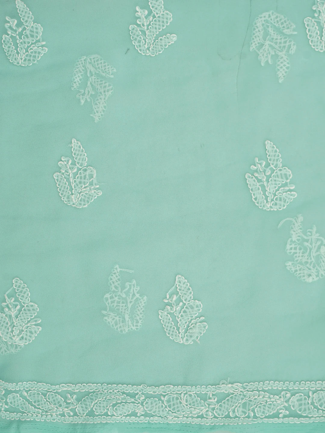 Ada Hand Embroidered Sea Green Georgette Lucknowi Chikankari Unstitched Suit Piece 01A905888