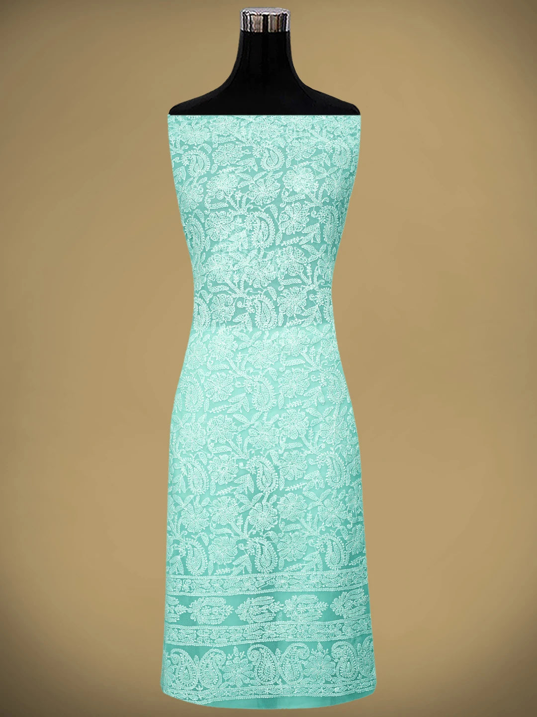 Ada Hand Embroidered Sea Green Georgette Lucknowi Chikankari Unstitched Suit Piece 01A905888