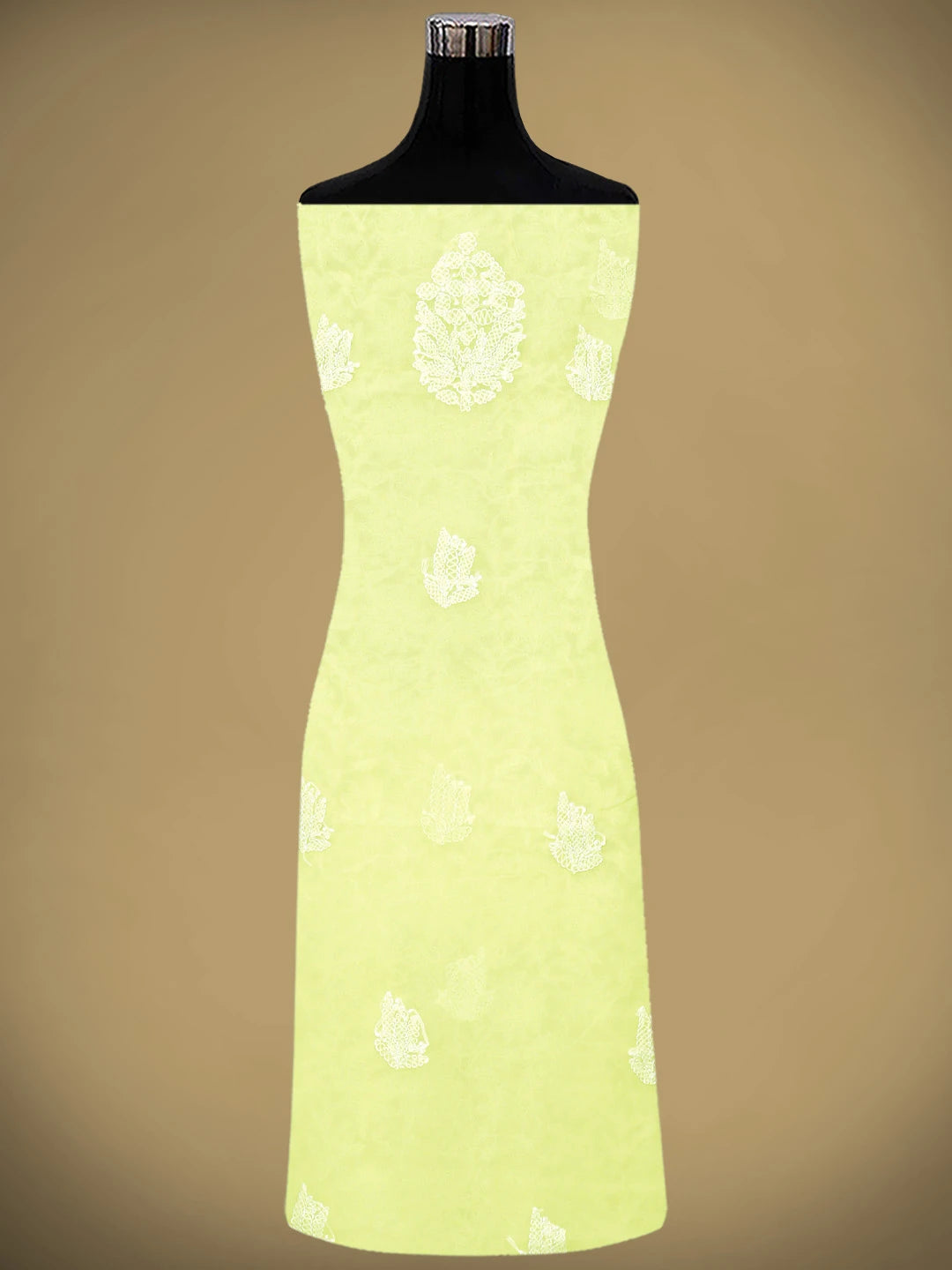 Ada Hand Embroidered Lemon Georgette Lucknowi Chikankari Unstitched Suit Piece 01A905931