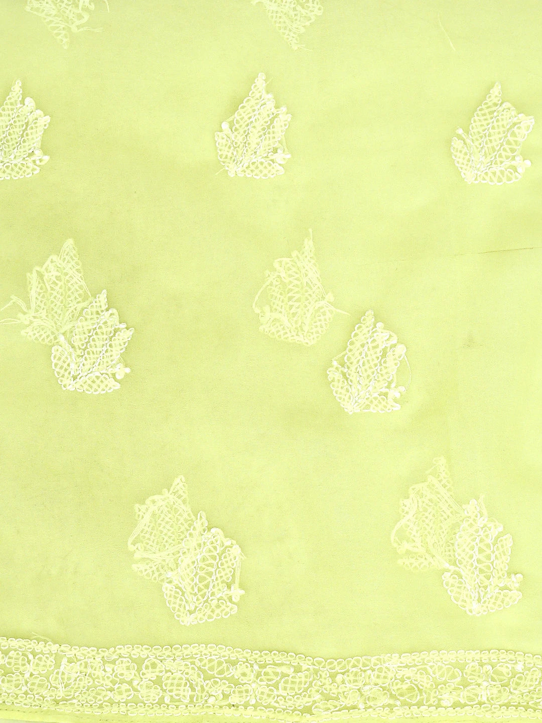 Ada Hand Embroidered Lemon Georgette Lucknowi Chikankari Unstitched Suit Piece 01A905931