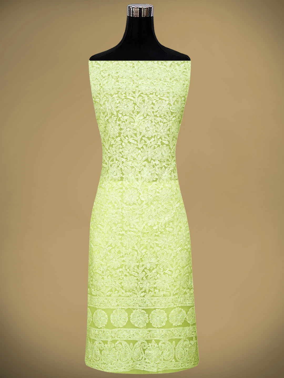 Ada Hand Embroidered Lemon Georgette Lucknowi Chikankari Unstitched Suit Piece 01A905931