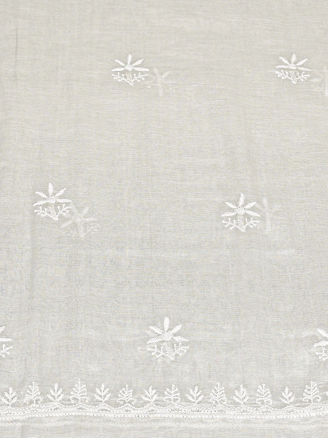 Ada Hand Embroidered Grey Tissue Lucknowi Chikankari Kurta Dupatta Set 01A901626