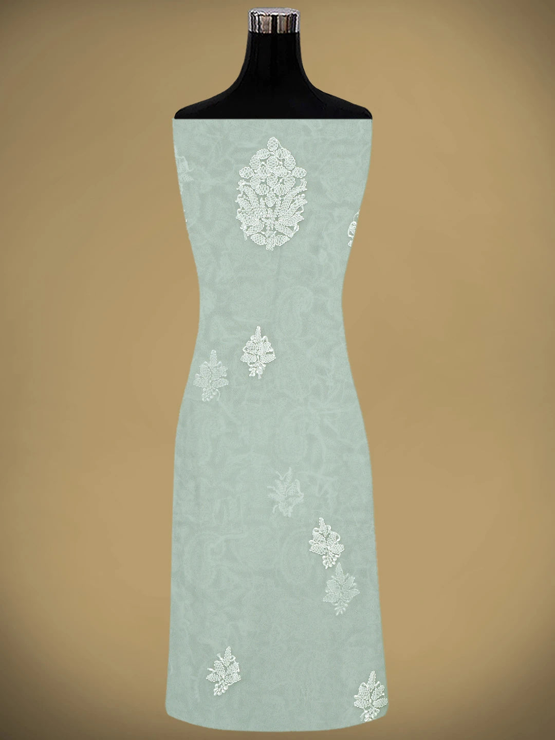 Ada Hand Embroidered Grey Georgette Lucknowi Chikankari Unstitched Suit Piece 01A905918
