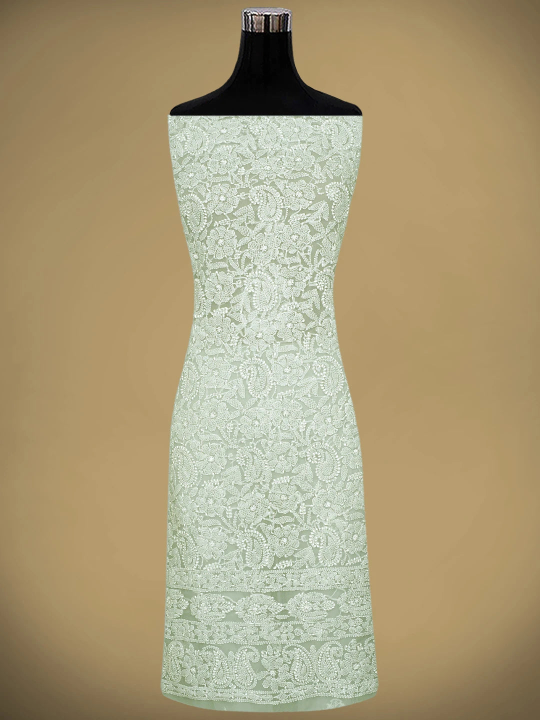 Ada Hand Embroidered Grey Georgette Lucknowi Chikankari Unstitched Suit Piece 01A905918