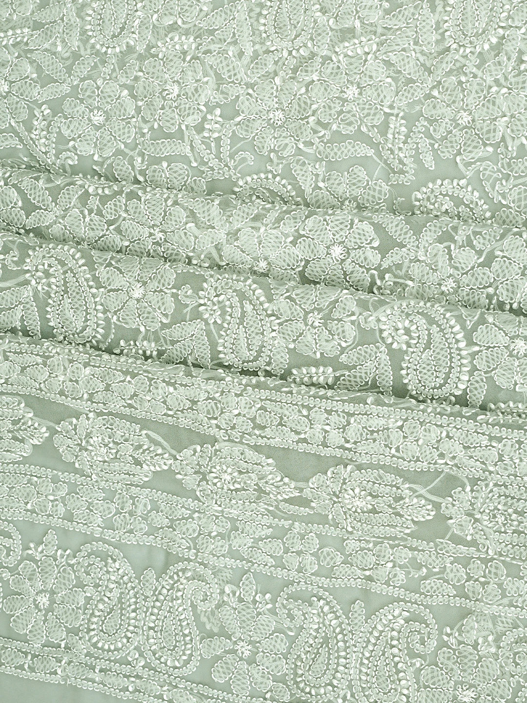 Ada Hand Embroidered Grey Georgette Lucknowi Chikankari Unstitched Suit Piece 01A905918