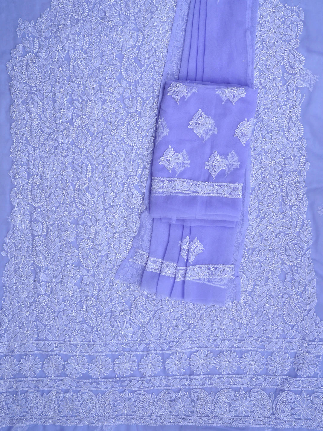 Ada Hand Embroidered Mauve Georgette Lucknowi Chikankari Unstitched Suit Piece 01A905925