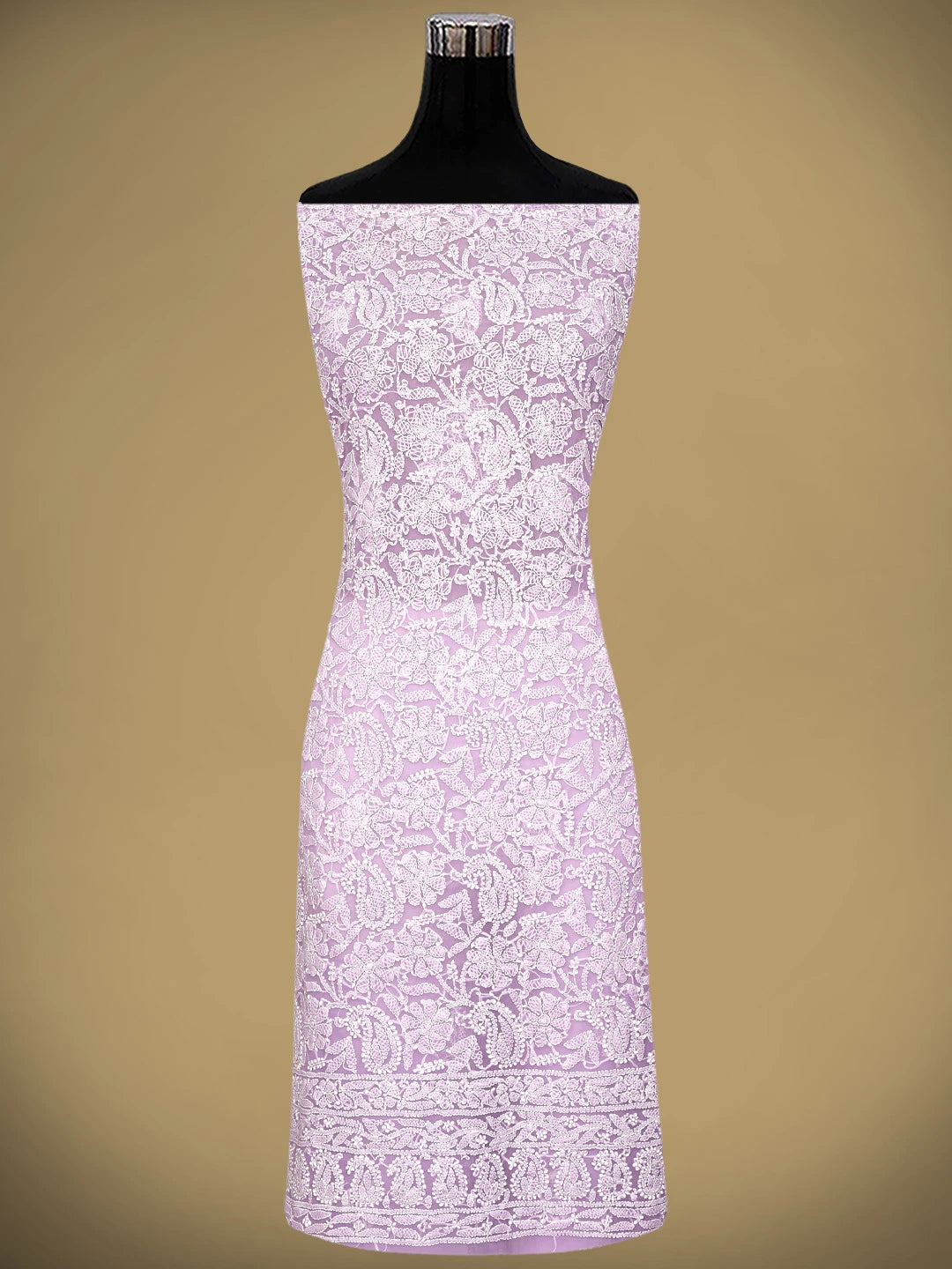 Ada Hand Embroidered Lavender Georgette Lucknowi Chikankari Unstitched Suit Piece 01A905920