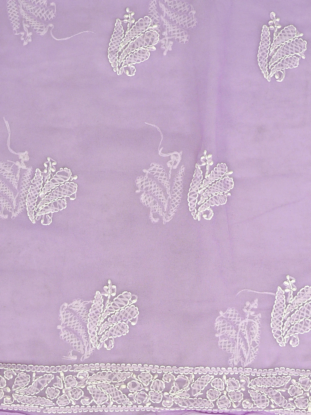 Ada Hand Embroidered Lavender Georgette Lucknowi Chikankari Unstitched Suit Piece 01A905920