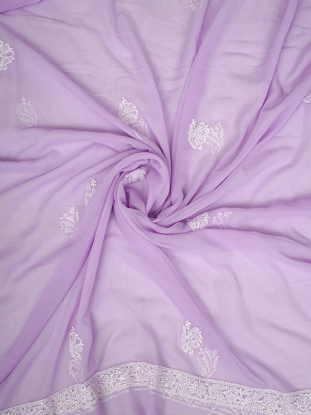 Ada Hand Embroidered Lavender Georgette Lucknowi Chikankari Unstitched Suit Piece 01A905920