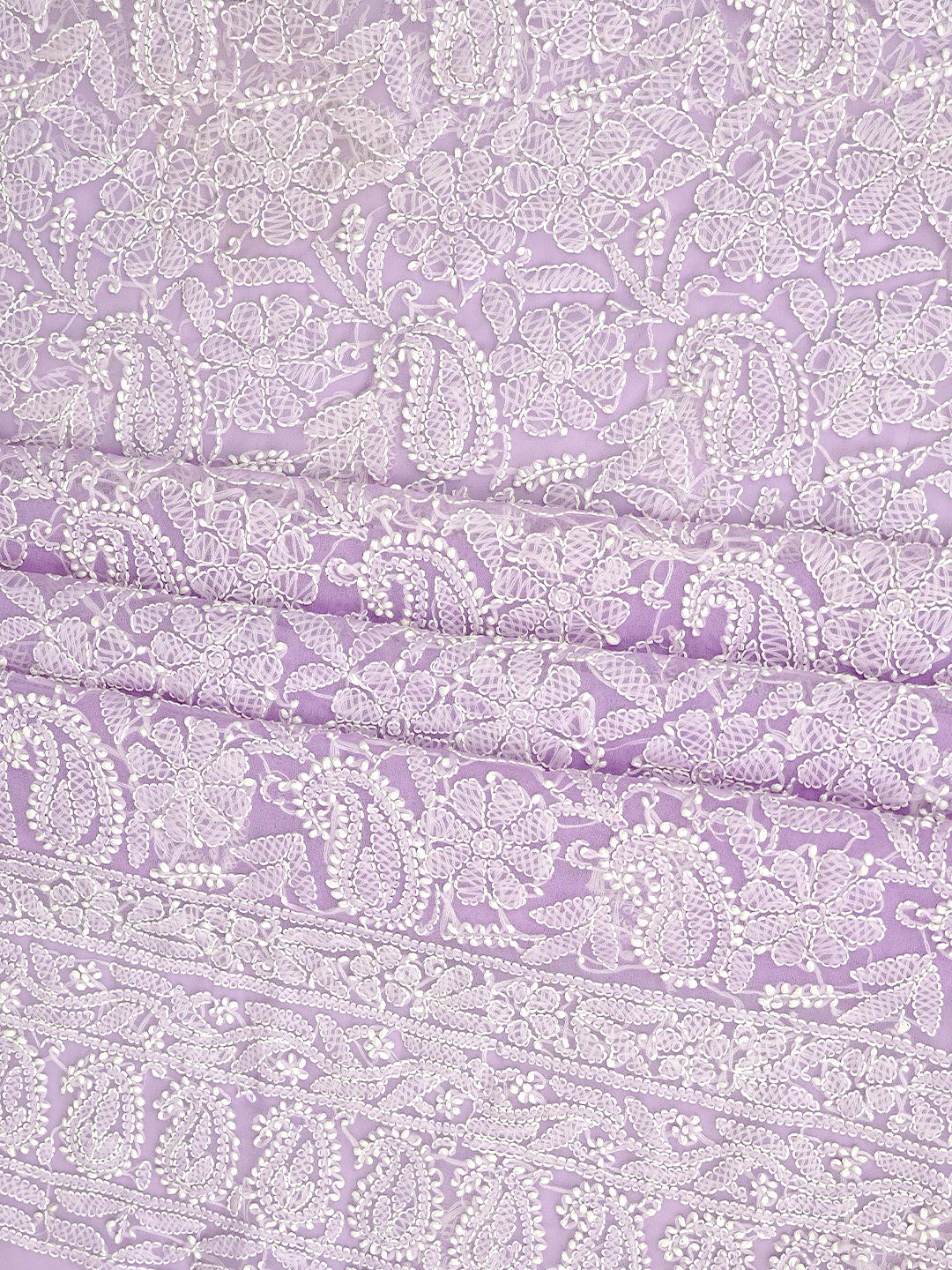 Ada Hand Embroidered Lavender Georgette Lucknowi Chikankari Unstitched Suit Piece 01A905920
