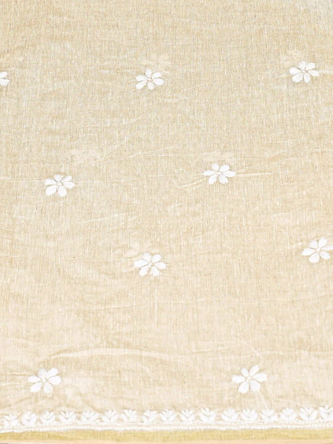 Ada Hand Embroidered Fawn Khadi Chanderi Lucknowi Chikankari Kurta Dupatta Set 01A888674