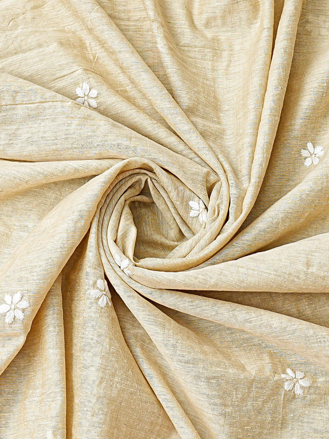 Ada Hand Embroidered Fawn Khadi Chanderi Lucknowi Chikankari Kurta Dupatta Set 01A888674